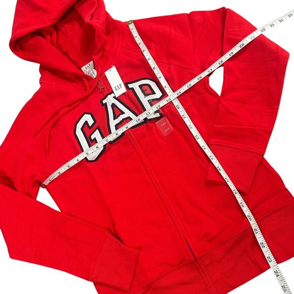 Gap Women's Classic Logo Full Zip Sweatshirt Hoodie Sweater Red Size XXS - Picture 4 of 5
